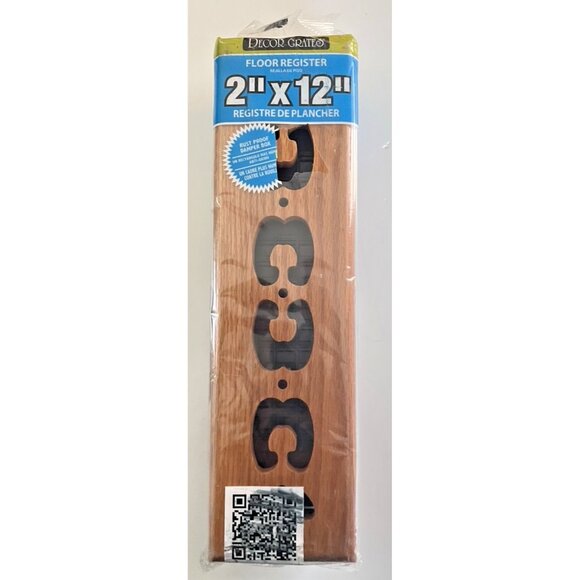 Lot of 4 Decor Grates WS212-N Floor Vents 4"x13.5" Solid Oak Discontinued Model - Picture 1 of 7